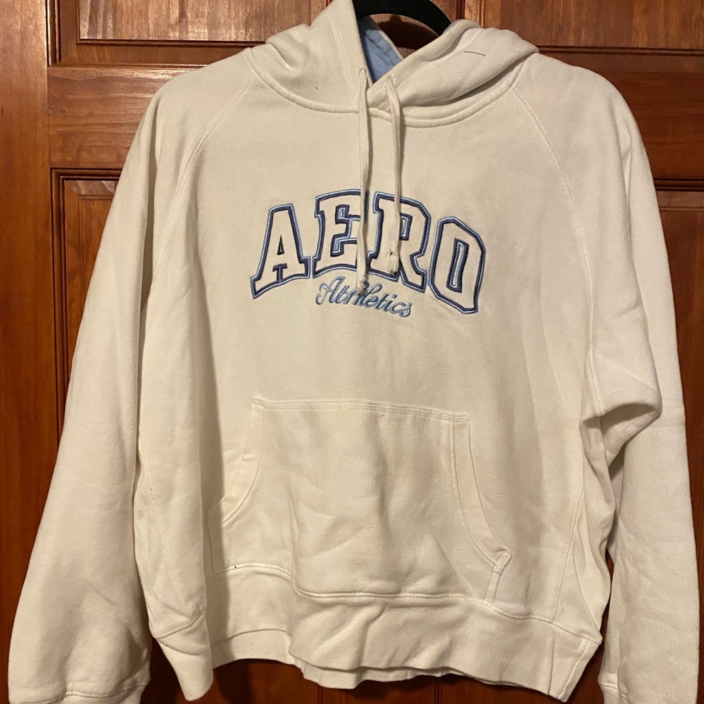 Aeropostale White Hoodie with Blue Logo